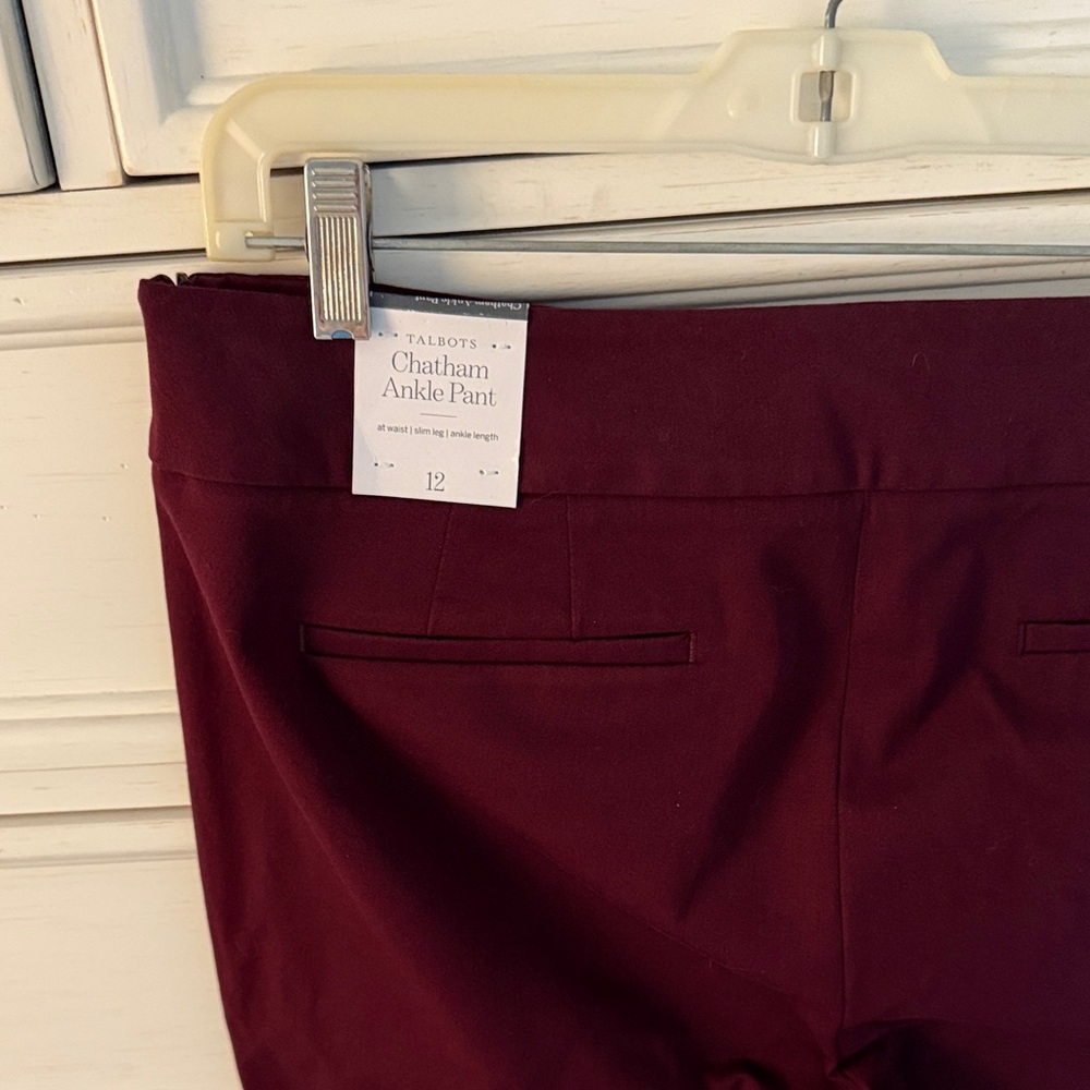 Talbots Deep Red Ankle Pants - Picture 3 of 3